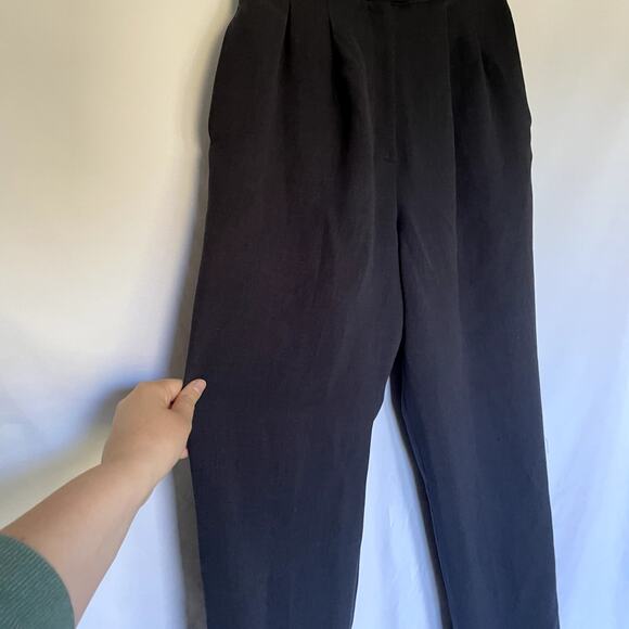 Women's wide leg trousers high waist pockets pants size 4 zip closure buttons - Picture 4 of 9